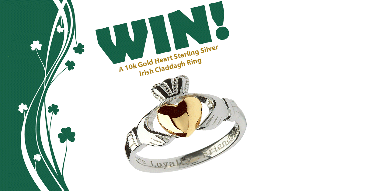 Win a 10k Gold Heart Irish Claddagh Ring