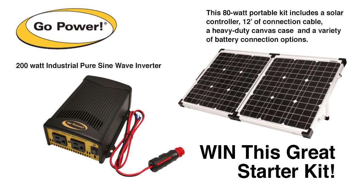 online contests, sweepstakes and giveaways - Win a GoPower 80 Watt Solar Kit!